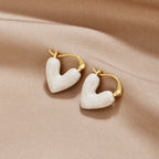 Classic White Heart Earrings