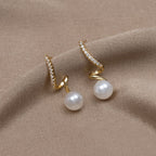 Pearl Wave Drop Earrings